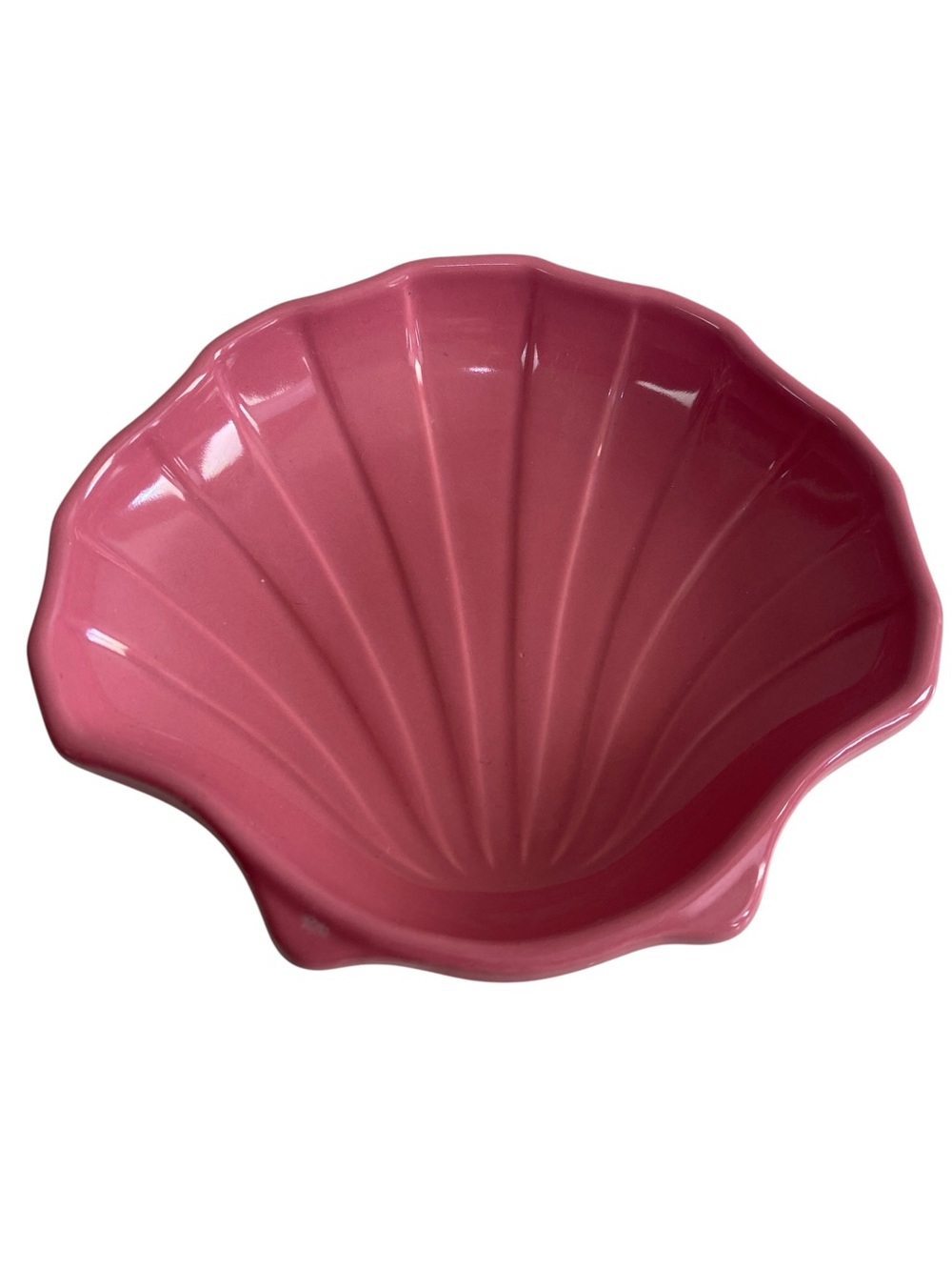 Pfaltzgraff Pink Ceramic Scalloped Clam Shell Shaped Dish 5” x 6” x 1.5”